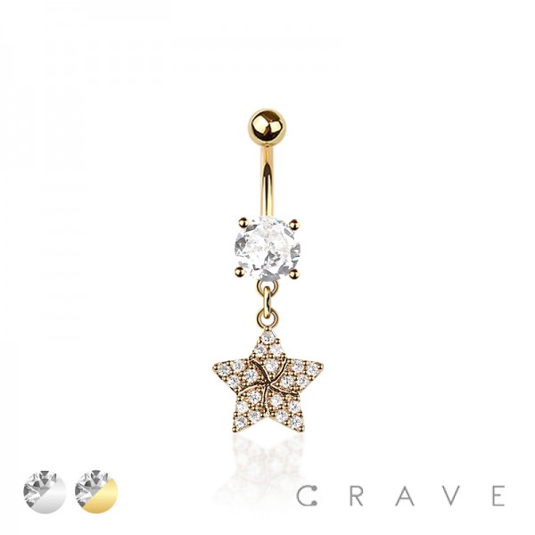 316L SURGICAL STEEL MULTI CZ STAR DANGLE BELLY BUTTON NAVEL RING 316L SURGICAL STEEL MULTI CZ STAR DANGLE BELLY BUTTON NAVEL RING